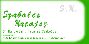 szabolcs matajsz business card